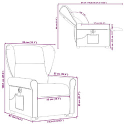 vidaXL Fauteuil inclinable de massage électrique gris nuage tissu pas cher