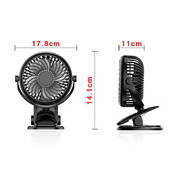 Acheter (Blanc) Mini Ventilateur De Refroidissement Rechargeable USB à 3 Vitesses Clip Sur Poussette de Bébé De Bureau Portable