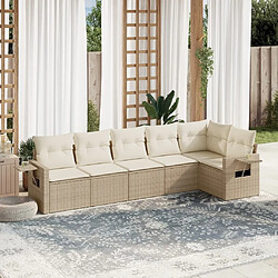 Maison Chic Salon de jardin avec coussins 6 pcs | Ensemble de Table et chaises | Mobilier d'Extérieur beige résine tressée -GKD10740