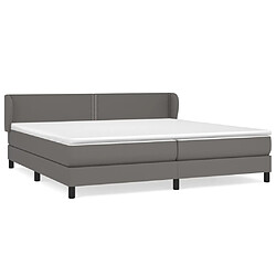 Maison Chic Structures de lit + matelas,Lit à sommier tapissier avec matelas Gris 200x200 cm Similicuir -MN63539