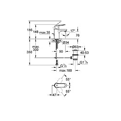 Grohe - Mitigeur monocommande 1/2" lavabo Taille S Eurosmart Cosmopolitan - 32825000