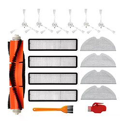 Accessoires pour aspirateur Dreame D9, comprenant 1 brosse principale, 6 brosse latérale, 4 filtres, 4 serpillères, 2 brosses de nettoyage