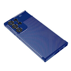 Coque en TPU anti-rayures, texture fibre de carbone, anti-chocs pour votre Samsung Galaxy S23 Ultra - bleu