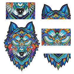 Acheter RedMiter Puzzle,En bois,Forme de loup,5 mm d'épaisseur,122 Pièces - Multicolore