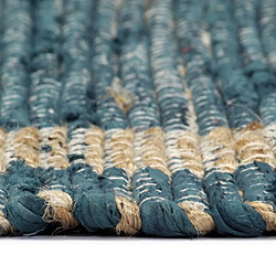 Decoshop26 Tapis fait à la main Jute Bleu 120x180 cm DEC023530 pas cher