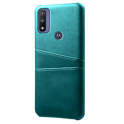 Coque en TPU + PU avec porte-cartes vert pour votre Motorola G Pure