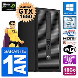 PC Tour HP 800 G2 Gaming GTX 1650 i5-6500 RAM 16Go 240Go SSD + 2To Windows 10 - Occasion