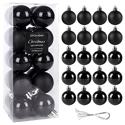 Un ensemble de boules pour le sapin de Noël / boules incassables noires 20 pièces 4 cm