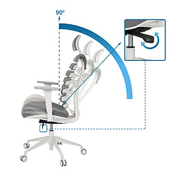 Chaise de bureau / chaise pivotante ERGO LINE W tissu smokey elegant hjh OFFICE