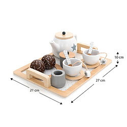 Acheter Service à Thé Jouet Montessori Robincool Tea Caprizze 27x21x10 cm en Bois Éco avec Plateau, Théière et Accessoires