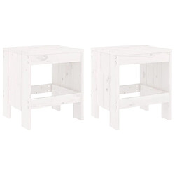 vidaXL Tabourets de jardin lot de 2 blanc 40x36x45 cm bois massif pin