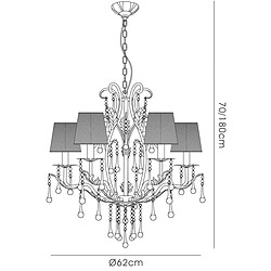 Acheter Luminaire Center Suspension Flur rond 5 Ampoules blanc doré