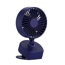 Universal Portable mini ventilateur clip ventilateur de bureau USB rechargeable ventilateur de bureau 360 degrés rotatif réglable clip de bureau ventilateur (bleu)