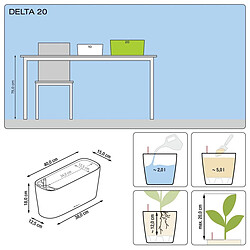 Acheter Pot de table Delta 20 - kit complet, blanc brillant 40 cm