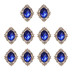 10pcs Strass Dos Plat Perles Bouton Scrapbooking Embellissement Royalblue