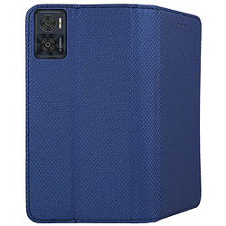 Acheter Htdmobiles Housse pour Motorola Moto E22 / E22i - etui coque pochette portefeuille + verre trempe - BLEU MAGNET