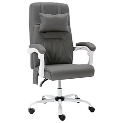 Maison Chic Chaise Gaming | Chaise de bureau Ergonomique Fauteuil de massage Gris Similicuir -GKD84301