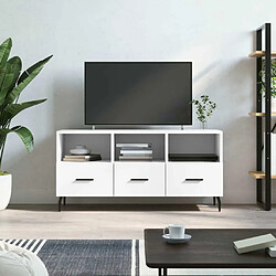 Maison Chic Meuble TV scandinave - Banc TV pour salon blanc 102x36x50 cm bois d'ingénierie -MN71143