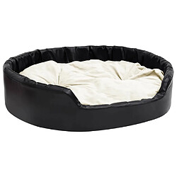 vidaXL Lit pour chiens Noir et beige 99x89x21 cm Peluche et similicuir