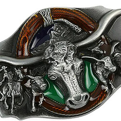 Avis Rétro Rodeo Boucle de Ceinture Taureau Tête Modèle Cow-boy Belt Buckle Occidentale