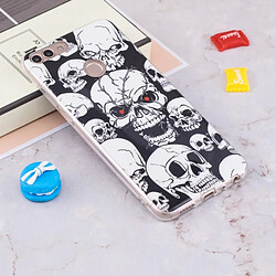 Wewoo Coque pour Huawei Enjoy 7S / P Smart Noctilucent Rouge Skull Pattern TPU étui souple