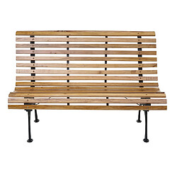 Avis Mendler Banc de jardin HWC-F97, banc du parc, banquette en bois, fonte, 3 places, 160cm, 26kg ~ marron clair