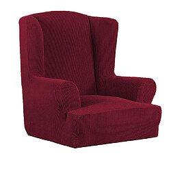 Acheter Housse De Fauteuil En Une Seule Pièce Extensible Jacquard Wing Housse De Canapé Housse Vin Rouge