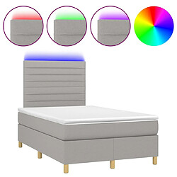 vidaXL Sommier à lattes de lit matelas et LED Gris clair 120x200 cm