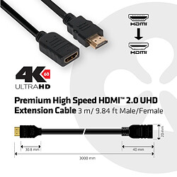 Acheter Club 3D CLUB3D High Speed HDMI™ 2.0 4K60Hz Extension Cable 3m/ 9.8ft Male/Female