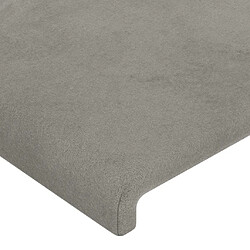 Maison Chic Tête de lit scandinave à LED,meuble de chambre Gris clair 160x5x118/128 cm Velours -MN32592 pas cher