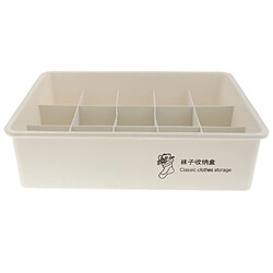 Organisateur de rangement pour sous-vêtements en plastique, tiroir pour conteneur à chaussettes, 15 grilles, gris clair