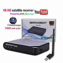 Ibravebox V8 Hd 1080P Dvb-S2 Récepteur De Télévision Web Par Satellite Numérique Gratuit Pvr Usb Wifi Prise Américaine