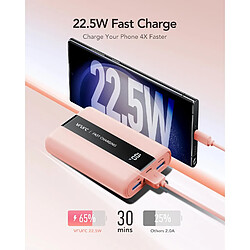 Avis SANAG Batterie Externe 20000Mah Qc 22.5W Mini Power Bank Usb C Charge Rapide En Pd 20W Batterie Portable Avec 3 Ports Usb Sortie Et Led Display Pour Samsung, Iphone,Huawei,Xiaomi Etc (Rose)