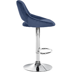 Avis Decoshop26 Lot de 2 tabourets de bar avec repose-pieds en forme d'arc assise en tissu velours bleu cadre en métal TDB10755