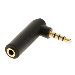 Adaptateur 3.5mm Mâle Jack à Femelle Angle Droit De L'audio Numérique 4 Pôles