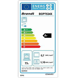 Four intégrable multifonction 73l 60cm pyrolyse inox - bop7534x - BRANDT