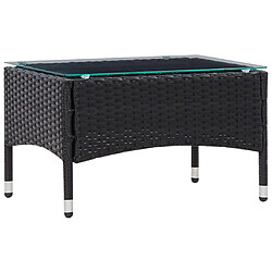 Maison Chic Salon de jardin 4 pcs + coussins - Mobilier/Meubles de jardin - Table et chaises d'extérieur Résine tressée Noir -MN16863