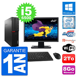 PC Lenovo M800 SFF Ecran 22" Intel i5-6500 RAM 8Go Disque 2To Windows 10 Wifi - Occasion