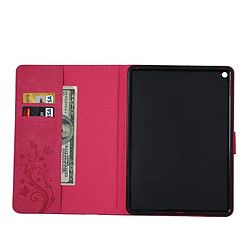 Acheter Wewoo Housse Étui Magenta pour iPad Air 2 fleurs pressées motif papillon flip horizontal en cuir PU avec boucle magnétique et titulaire fentes cartes portefeuille