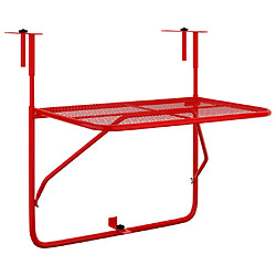 vidaXL Table de balcon Rouge 60x40 cm Acier