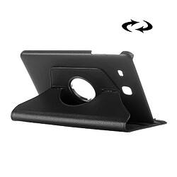 Wewoo Housse Étui noir pour Samsung Galaxy Tab E 9.6 Litchi Texture 360 degrés rotation en cuir avec support multifonctionnel