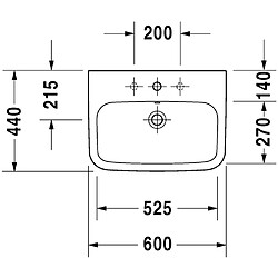 Lavabo et colonne de lavabo DURASTYLE 60cm blanc - DURAVIT - 2319600000