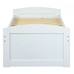 Acheter Lit banquette pour enfant en pin massif blanc - L.205 x H.63 x P.98 cm -PEGANE-