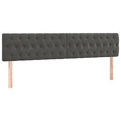 Maison Chic Lot de 2 Têtes de lit design pour chambre - Décoration de lit Gris foncé 100x7x78/88 cm Velours -MN95179