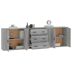 Avis vidaXL Buffets 3 pcs Sonoma gris Bois d'ingénierie