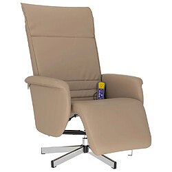 vidaXL Fauteuil inclinable de massage repose-pieds cappuccino