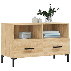 Avis Maison Chic Meuble TV scandinave - Banc TV pour salon Chêne sonoma 80x36x50 cm Bois d'ingénierie -MN87575