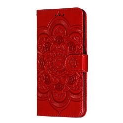 Avis Etui en PU fleur de mandala rouge pour votre Samsung Galaxy A50