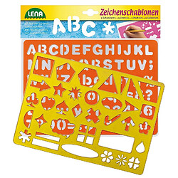 Lena Set créatif 2 Pochoirs en plastique Alphabet, Chiffres, Formes avec feuille modèles