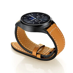 Bracelet en cuir véritable haute qualité marron clair pour votre Samsung Gear S3 Classic/S3 Frontier